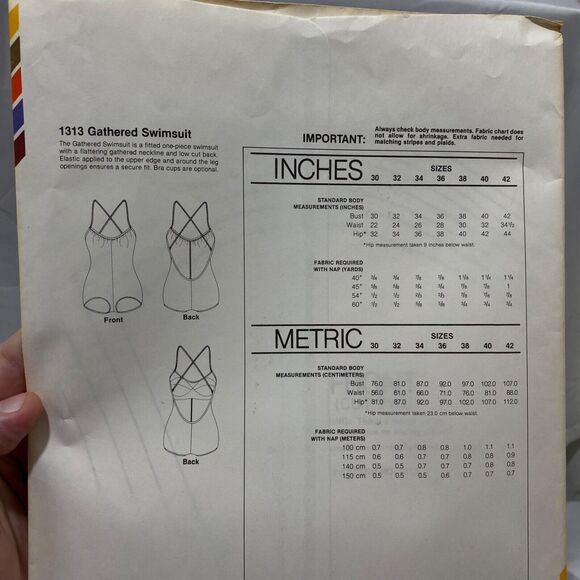 1979 Stretch and Sew Gathered Swimsuits Design Patterns by Ann Person - Picture 6 of 8
